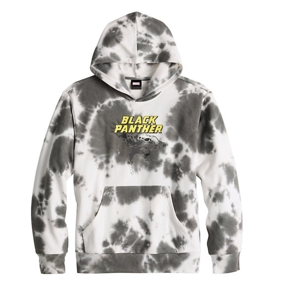 Marvel Boys Wakanda Forever Black Panther Charcoal White Cloud Hoodie Size Large